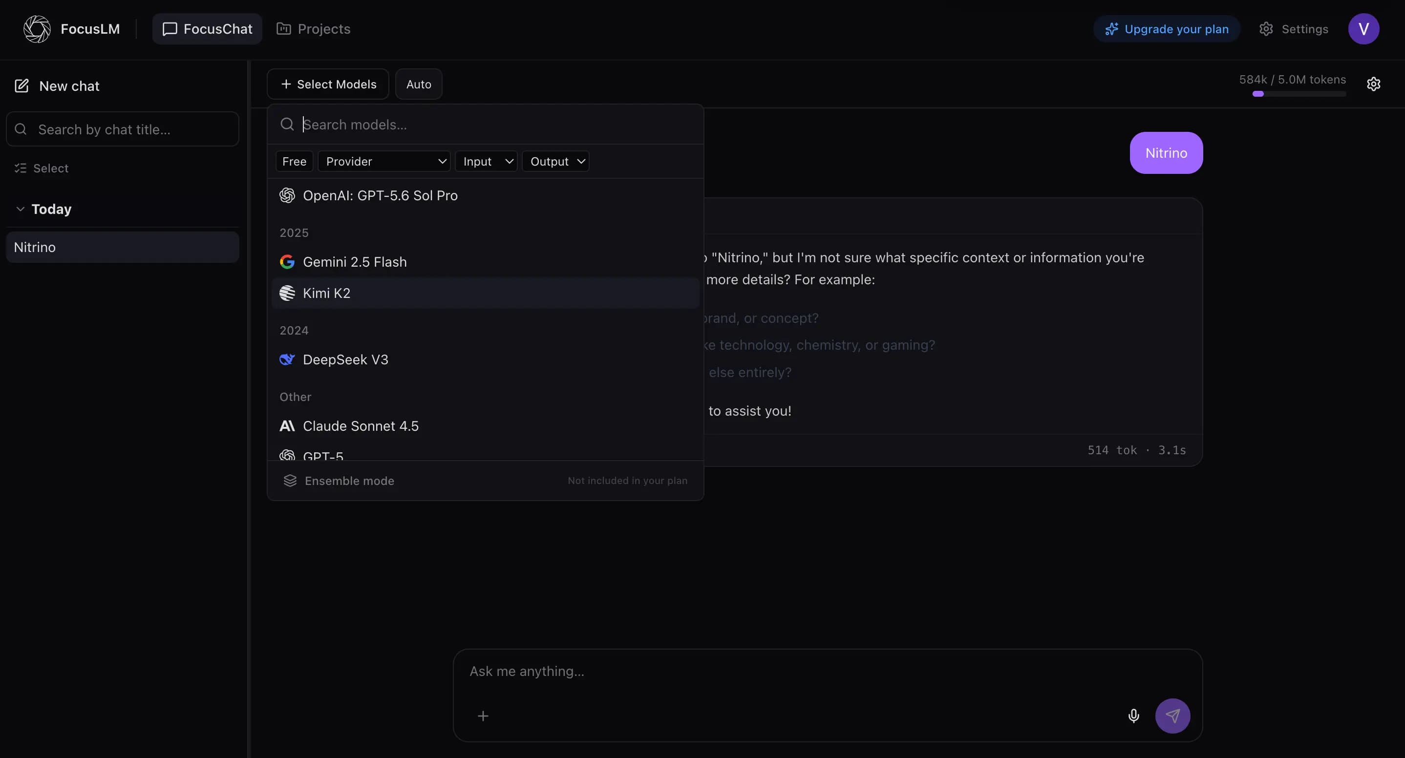 FocusChat — a fast chat across every model